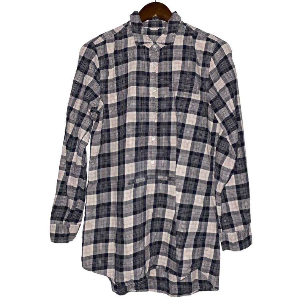J. Crew Flannel Plaid Popover Tunic Women S Chore Utility Cabincore Cotton